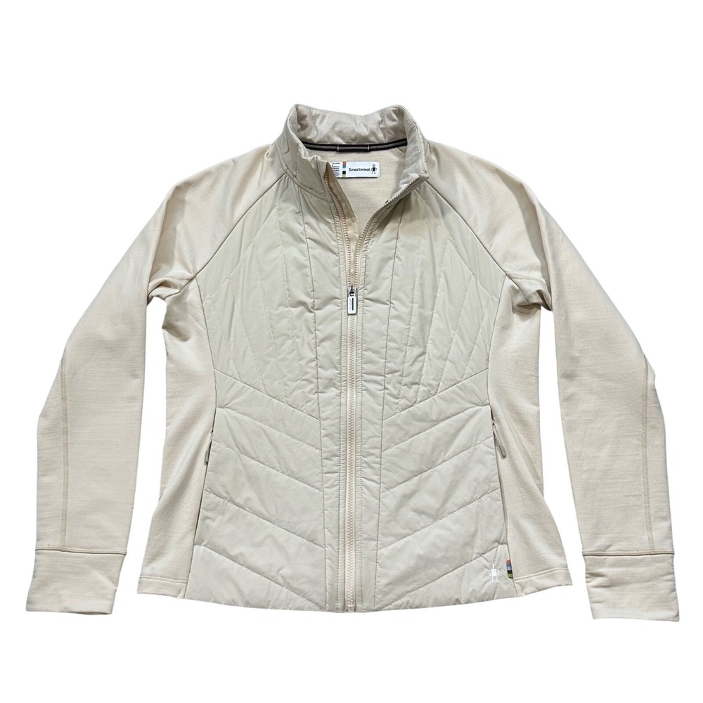 Smartwool Smartloft Jacket Almond‎ Large Hybrid Full Zip Merino Wool SW017300